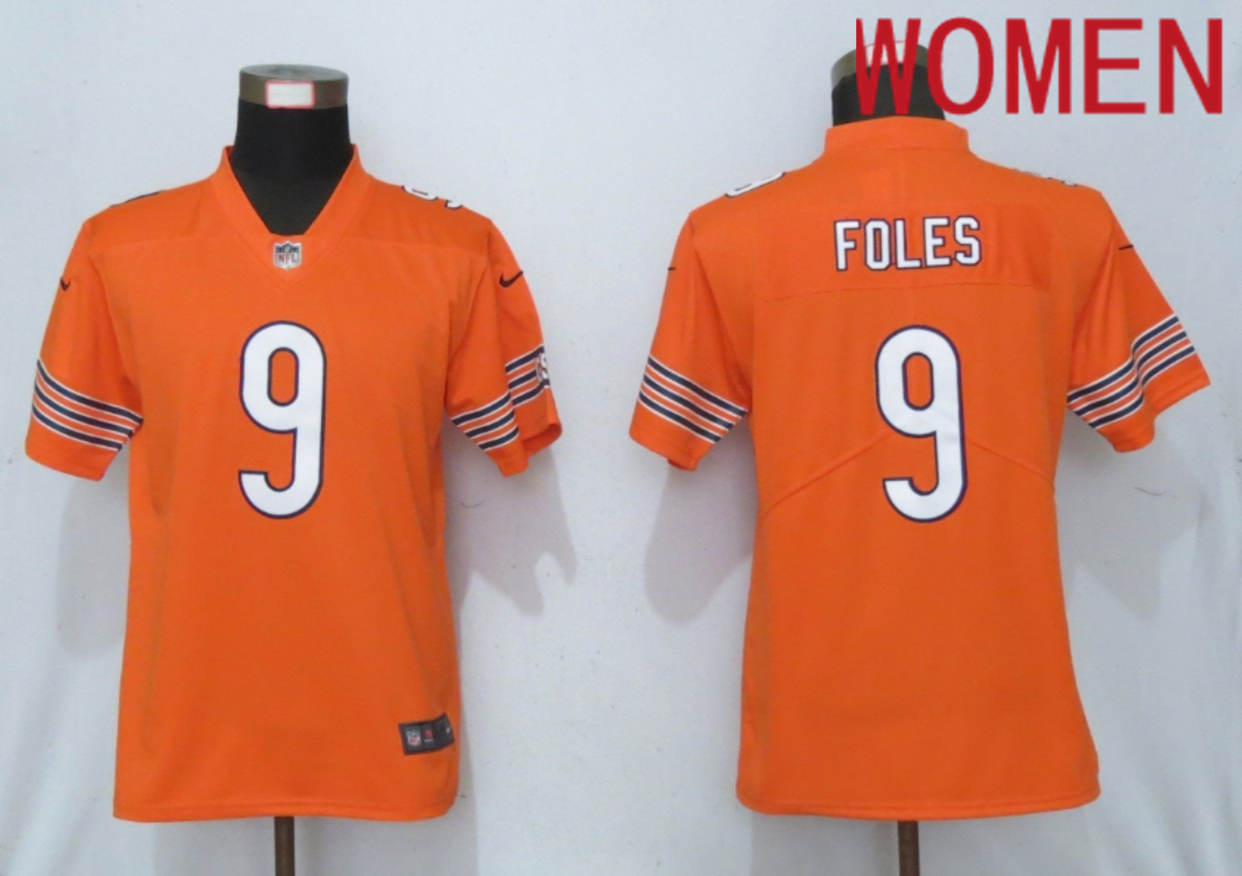 Women Chicago Bears #9 Foles Nike Orange Alternate Vapor Elite Playe NFL Jersey